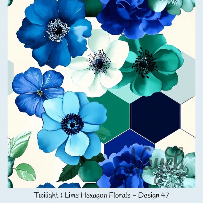 Twilight & Lime Hexagon Florals – Bild 48