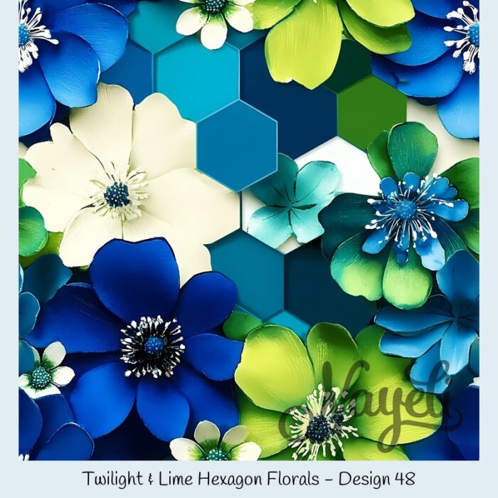 Twilight & Lime Hexagon Florals – Bild 49