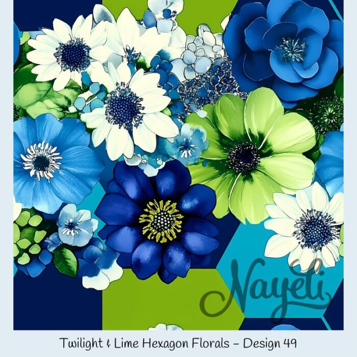 Twilight & Lime Hexagon Florals – Bild 50