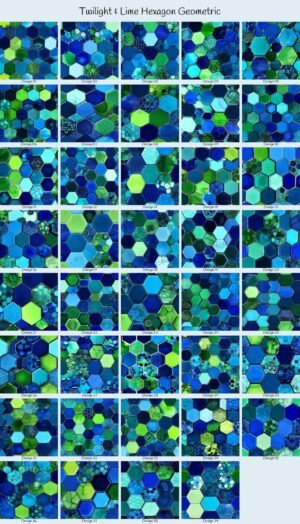 Twilight & Lime Hexagon Geometric