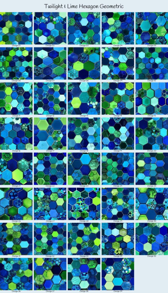 Twilight & Lime Hexagon Geometric – Bild 1