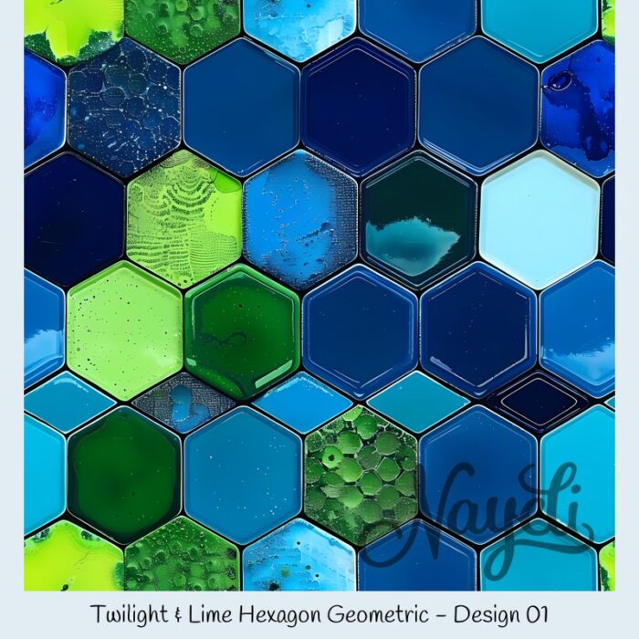 Twilight & Lime Hexagon Geometric – Bild 2