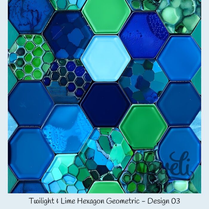 Twilight & Lime Hexagon Geometric – Bild 4