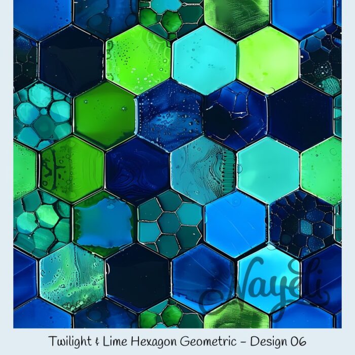 Twilight & Lime Hexagon Geometric – Bild 7