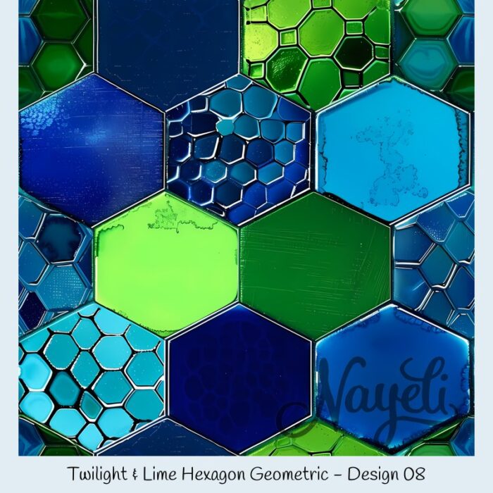 Twilight & Lime Hexagon Geometric – Bild 9