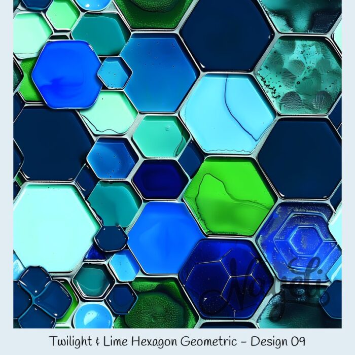 Twilight & Lime Hexagon Geometric – Bild 10