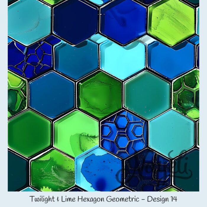 Twilight & Lime Hexagon Geometric – Bild 15