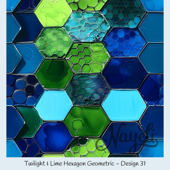 Twilight & Lime Hexagon Geometric – Bild 32