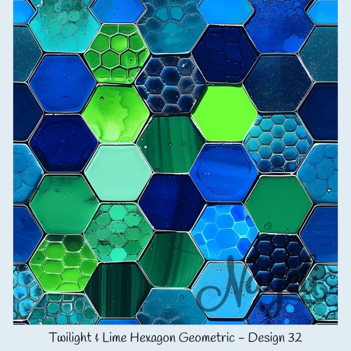 Twilight & Lime Hexagon Geometric – Bild 33