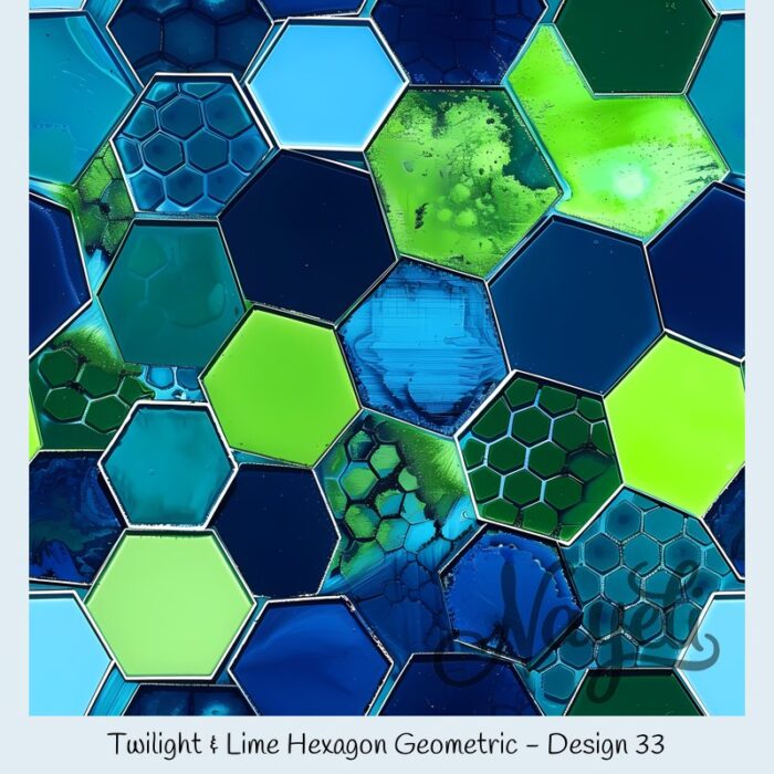 Twilight & Lime Hexagon Geometric – Bild 34