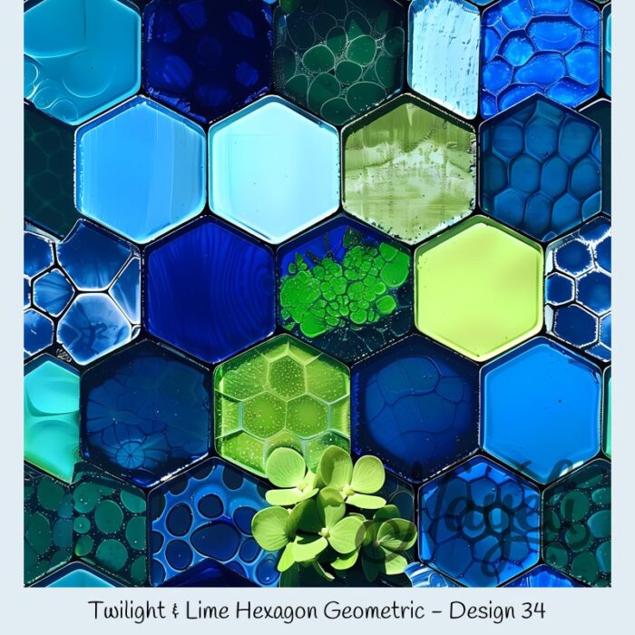 Twilight & Lime Hexagon Geometric – Bild 35
