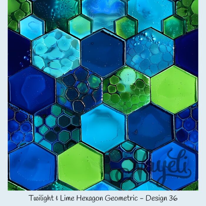 Twilight & Lime Hexagon Geometric – Bild 37