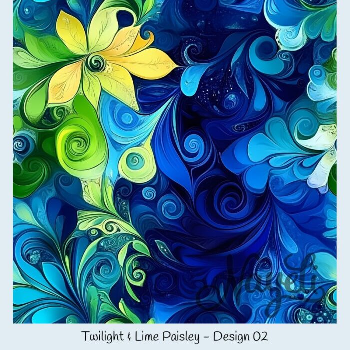 Twilight & Lime Paisley – Bild 3