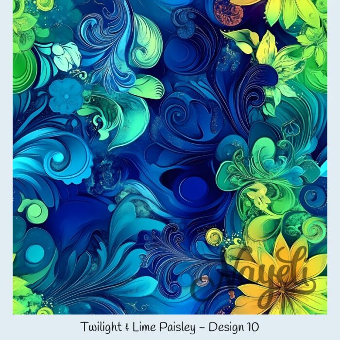 Twilight & Lime Paisley – Bild 11