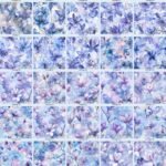 Hexagon Florals blue lavender