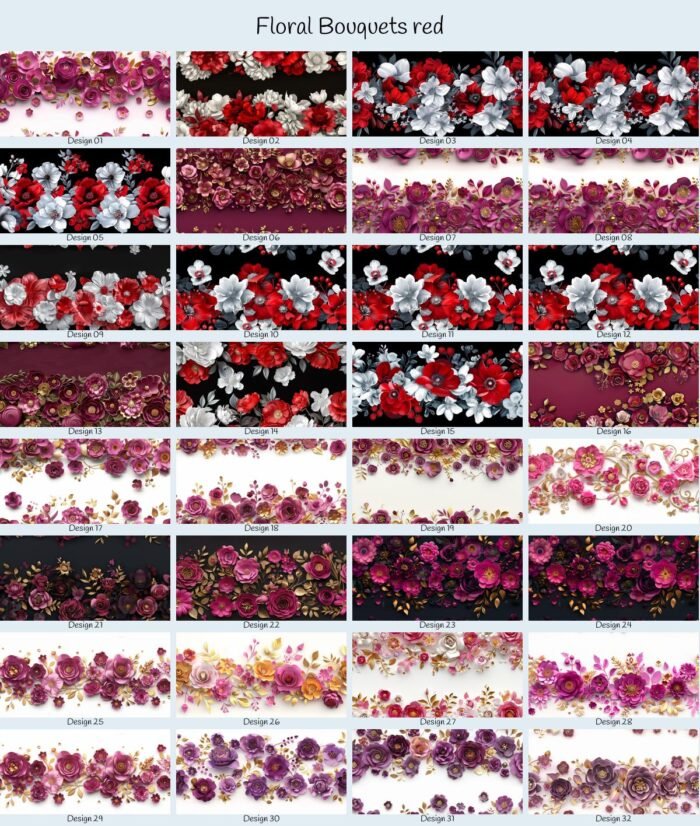 Floral Bouquets red – Bild 1
