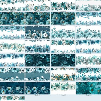 Floral Bouquets teal