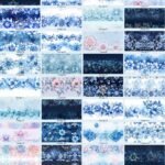 Floral Mandala Borders blue