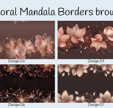 Floral Mandala Borders brown