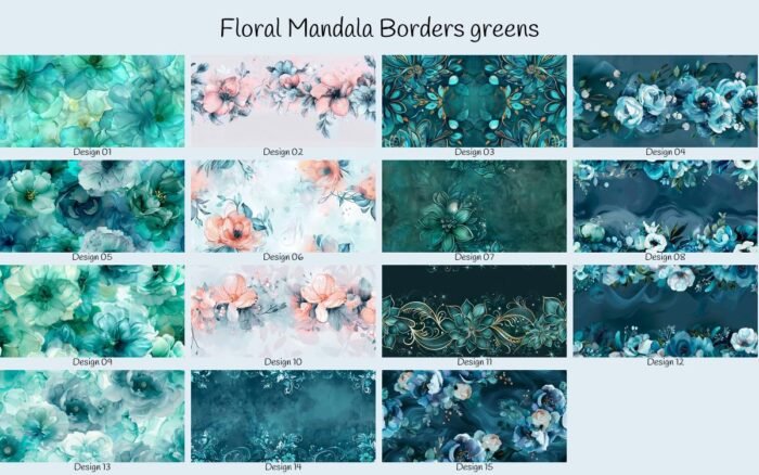Floral Mandala Borders green – Bild 1