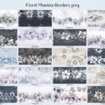 Floral Mandala Borders grey
