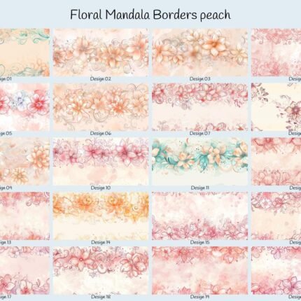 Floral Mandala Borders peach
