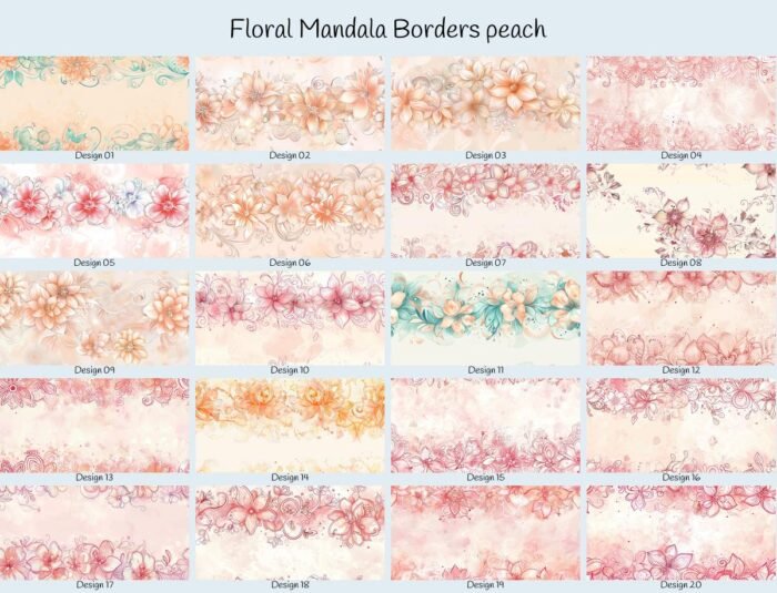 Floral Mandala Borders peach – Bild 1