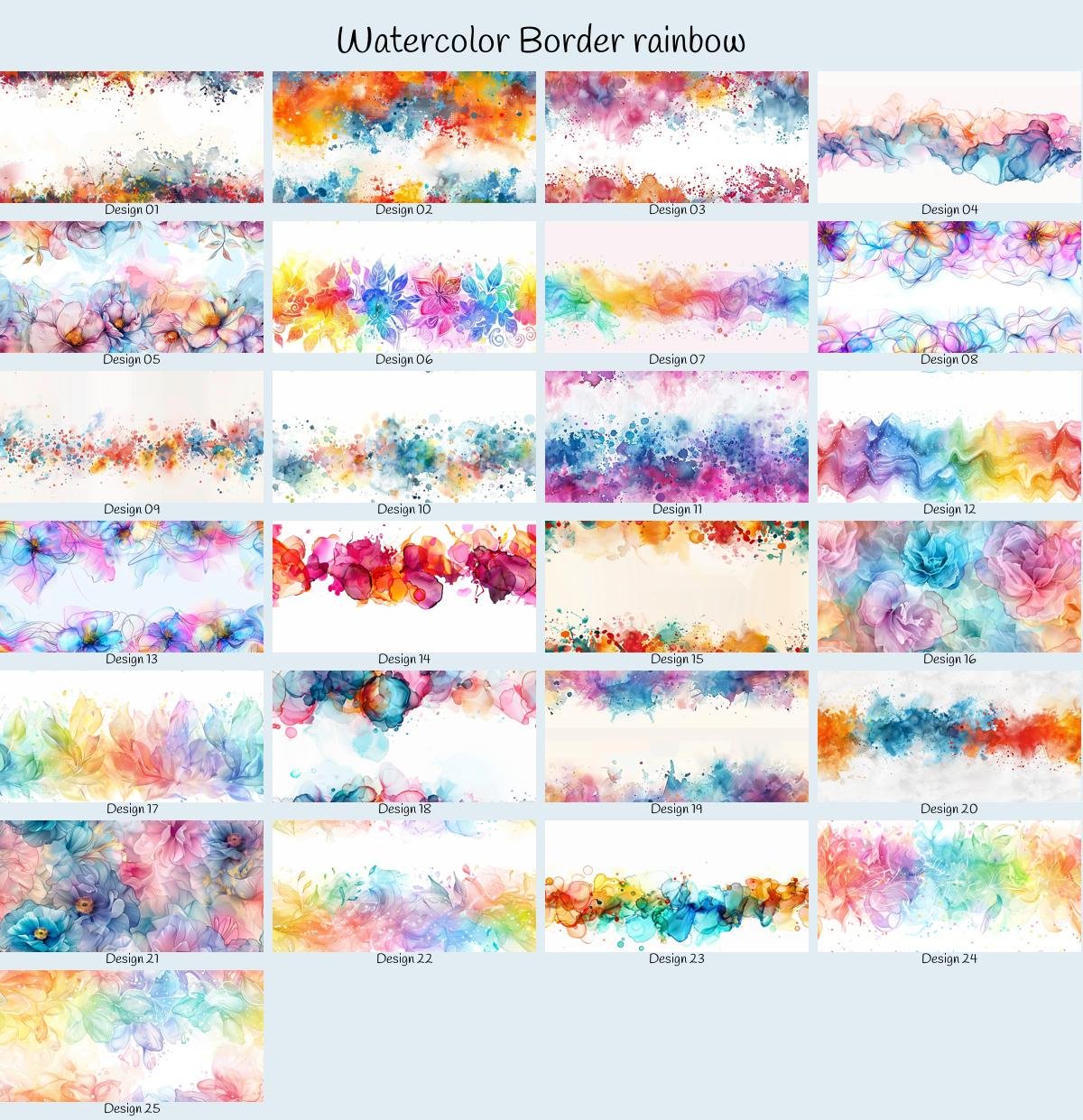 R10_23 Watercolor Borders rainbow – Bild 1