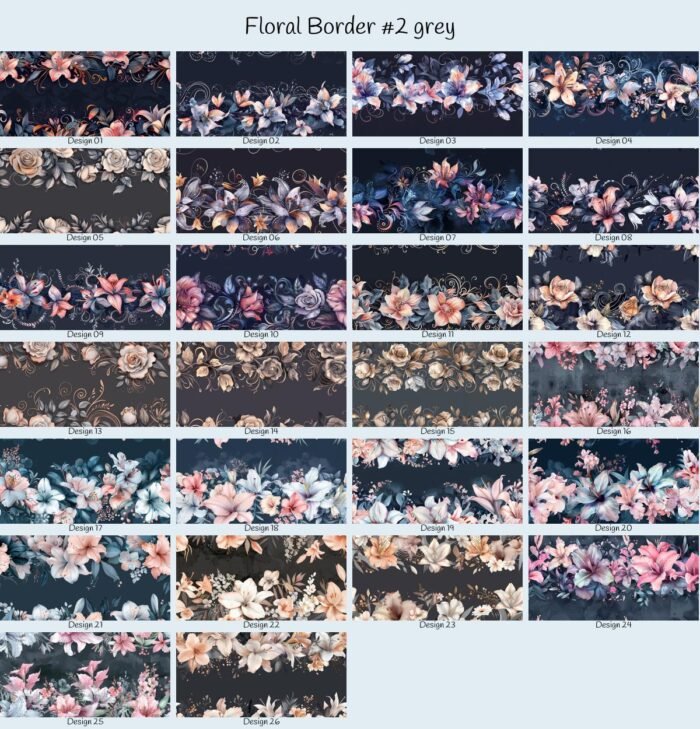 Floral Border grey – Bild 1