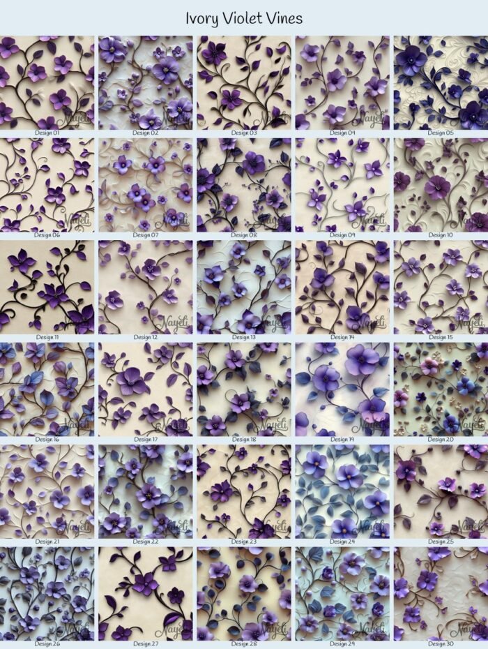 Ivory Violet Vines – Bild 1
