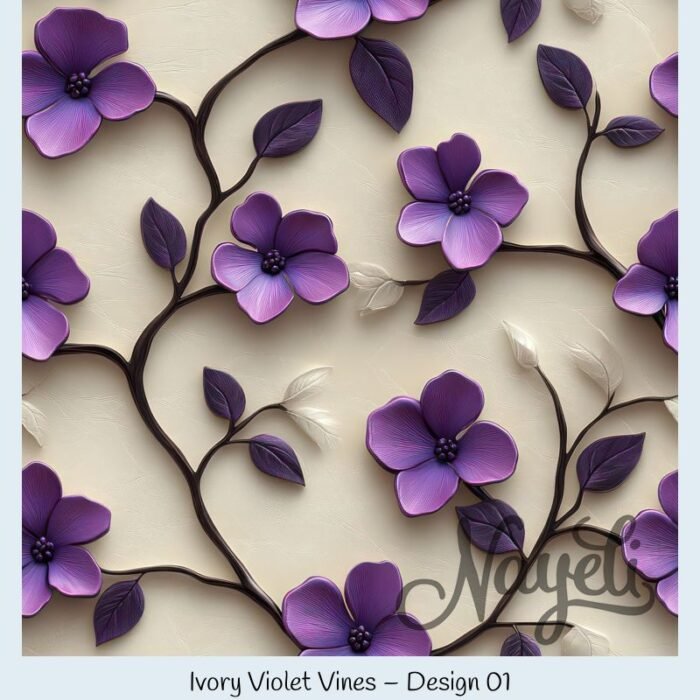 Ivory Violet Vines – Bild 2