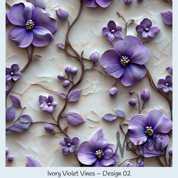 Ivory Violet Vines – Bild 3