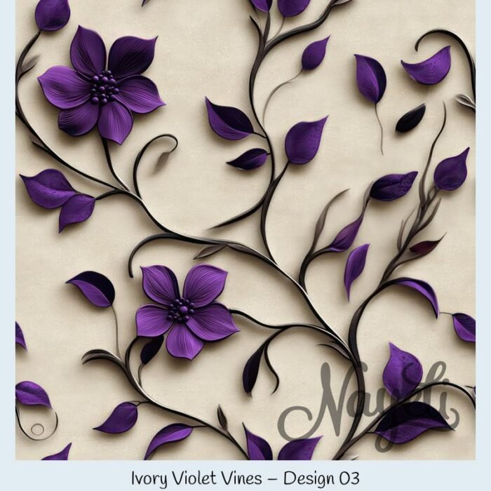 Ivory Violet Vines – Bild 4