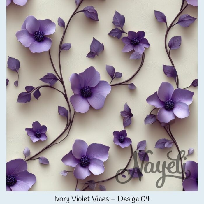 Ivory Violet Vines – Bild 5