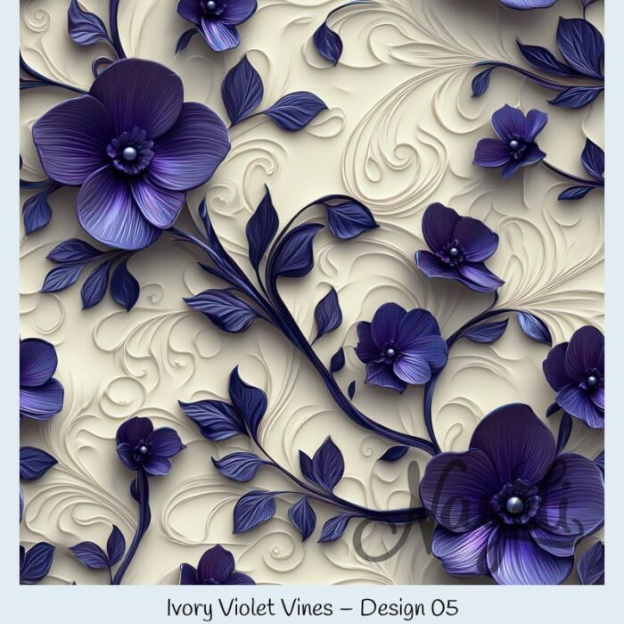 Ivory Violet Vines – Bild 6