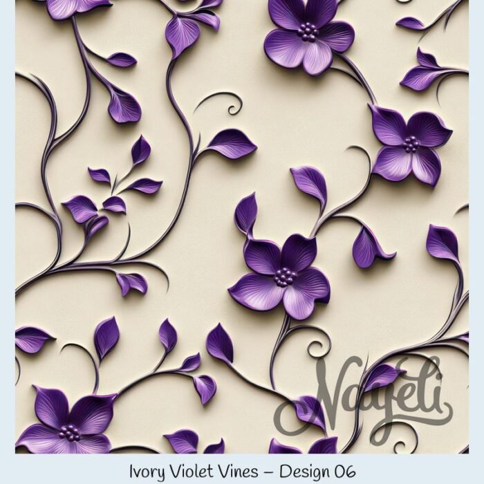 Ivory Violet Vines – Bild 7