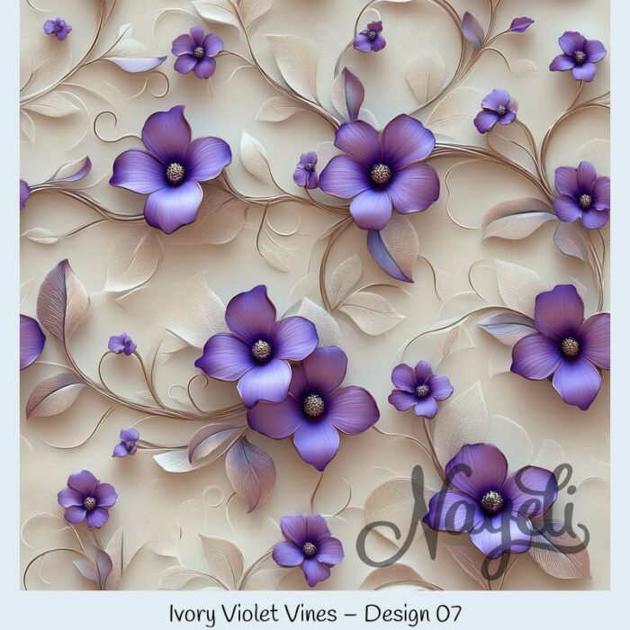 Ivory Violet Vines – Bild 8