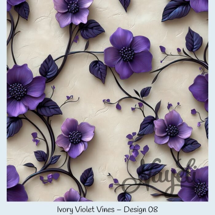 Ivory Violet Vines – Bild 9