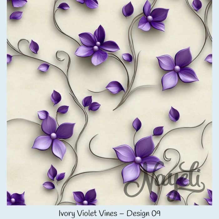 Ivory Violet Vines – Bild 10