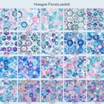 Hexagon Florals pastell