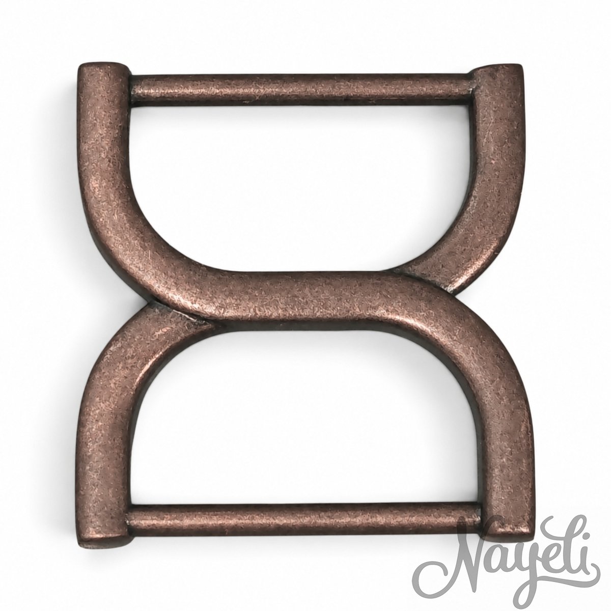 Doppel-D-Ringe in Kupfer antik