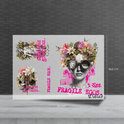 Bügelbild Set "Fragile Egos" - 25 x 18,6 cm