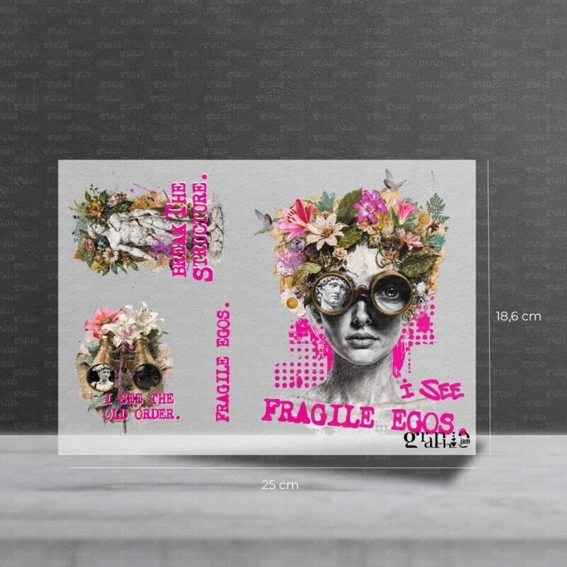 Bügelbild Set "Fragile Egos" - 25 x 18,6 cm