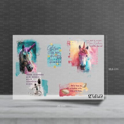 Bügelbild Set – Einhorn | Statement Set - 25 x 18,6 cm