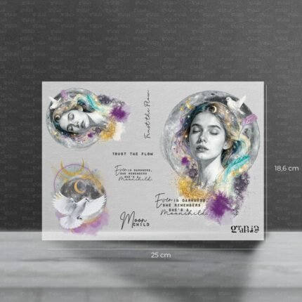 Bügelbild Set – Moonchild | Pocket Stories - Groß - 25 x 18,6 cm